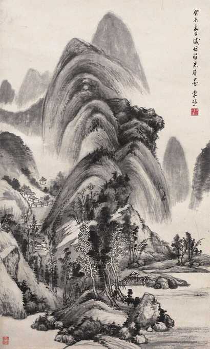 李研山 山水 立轴